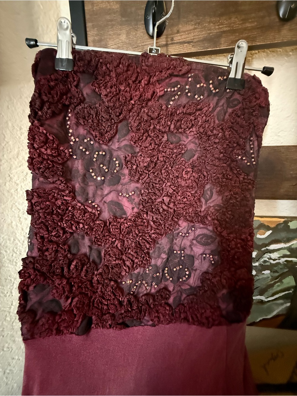 Gorgeous Mezon Strapless Cotton Burgundy floral tube top summer Dress